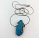 Artist Made Sterling Silver 925 Turquoise Abstract Modernist Pendant Necklace