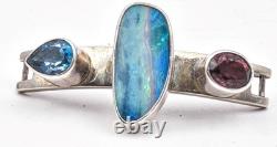 Artist hand made Sterling Silver 6 interchangeable fronts 2 bracelets ladies set