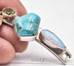 Artist hand made Sterling Silver 6 interchangeable fronts 2 bracelets ladies set