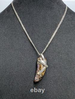 Australian Boulder Opal Hand Made Sterling Silver Snake Necklace. A1a