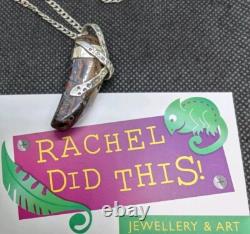 Australian Boulder Opal Hand Made Sterling Silver Snake Necklace. A1a