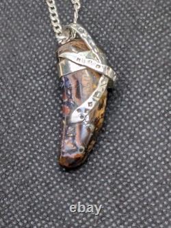 Australian Boulder Opal Hand Made Sterling Silver Snake Necklace. A1a