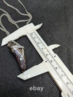 Australian Boulder Opal Hand Made Sterling Silver Snake Necklace. A1a