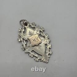 Australian Made Sterling Silver and Solid Gold Fob Medal Swimming Darlington 925