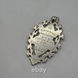 Australian Made Sterling Silver and Solid Gold Fob Medal Swimming Darlington 925