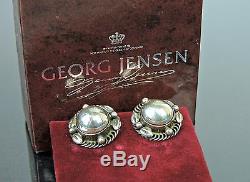 Auth Georg Jensen Sterling Silver 925 Screw Back Earrings 39b Made In Denmark
