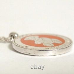 Auth Gucci Orange Teddy Bear Pedant Necklace Sterling Silver 925 Made Italy Rare