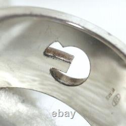 Auth Vintage GUCCI G Logo Cut-out Ring Sterling Silver 925 US 6.25 Sz Made Italy