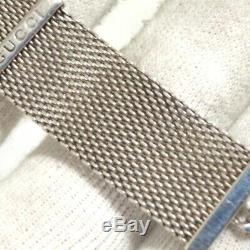 Auth Vintage GUCCI Mesh Bracelet Sterling Silver 925 16cm/6.3 Made in Italy