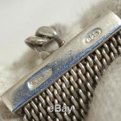 Auth Vintage GUCCI Mesh Bracelet Sterling Silver 925 16cm/6.3 Made in Italy