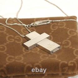 Auth Vintage Gucci Cross Necklace Pendant Sterling Silver 925 62cm/24.5 Made It