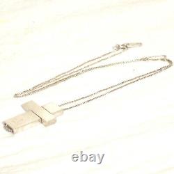 Auth Vintage Gucci Cross Necklace Pendant Sterling Silver 925 62cm/24.5 Made It