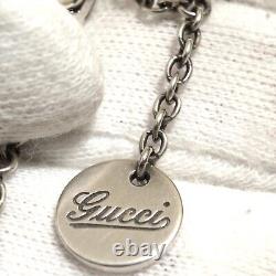Auth Vintage Gucci Wood Charm Necklace Sterling Silver 925 Made Italy Rare in Bo