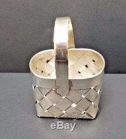 Authentic Cartier Sterling Silver Basket Hand Made Woven Ring Holder Vintage