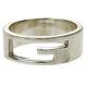 Authentic GUCCI G Logo Men's Ring Silver 925 Made In Italy Accessory 07MI301
