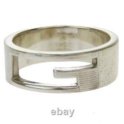 Authentic GUCCI G Logo Men's Ring Silver 925 Made In Italy Accessory 07MI301