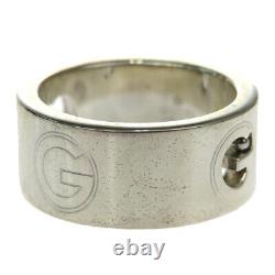 Authentic GUCCI Logos Ring Silver 925 Made In Italy # 4 1/2 Accessories 03SA323