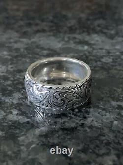 Authentic Gucci 925 Sterling Silver Ring Made In Italy 11 1/2 Scratches