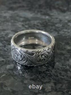 Authentic Gucci 925 Sterling Silver Ring Made In Italy 11 1/2 Scratches
