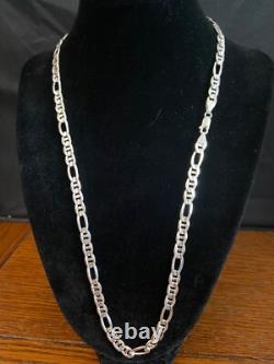 Authentic, Italian Made, Sterling, Flat Figaro Chain 22 23 grams