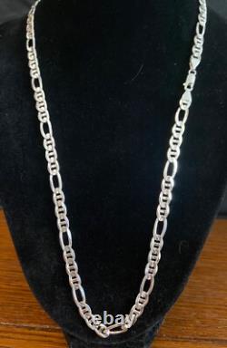 Authentic, Italian Made, Sterling, Flat Figaro Chain 22 23 grams
