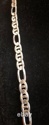 Authentic, Italian Made, Sterling, Flat Figaro Chain 22 23 grams