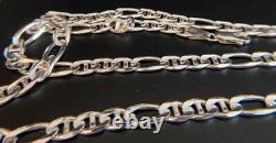 Authentic, Italian Made, Sterling, Flat Figaro Chain 22 23 grams