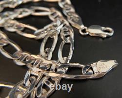 Authentic, Italian Made, Sterling, Flat Figaro Chain 22 23 grams