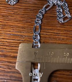 Authentic, Italian Made, Sterling, Flat Figaro Chain 22 23 grams