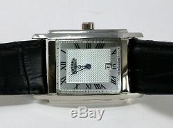 Authentic Rotary Mens Silver Guilloche Swiss Made Watch GS42829/01 Black Leather
