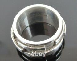 Authentic S. T. Dupont Made in Italy Sterling Silver 925 Wide Band Ring US Size 9