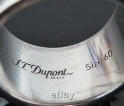 Authentic S. T. Dupont Made in Italy Sterling Silver 925 Wide Band Ring US Size 9