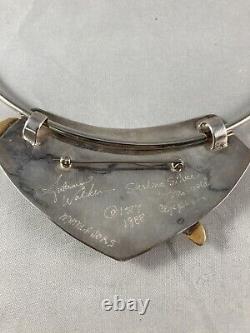 Autumn Walker Sterling Silver Gold Copper Hand Made Choker Brooch Metalphors