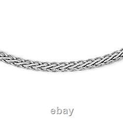 Avariah Sterling Silver Flat Diamond Cut Spiga Necklace 18 Made In Italy