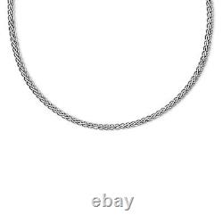 Avariah Sterling Silver Flat Diamond Cut Spiga Necklace 18 Made In Italy