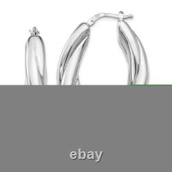 Avariah Sterling Silver Polished Hoop Earrings 39mm Made In Italy