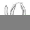 Avariah Sterling Silver Polished Hoop Earrings 39mm Made In Italy