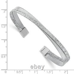 Avariah Sterling Silver Textured Bangle Made In Italy