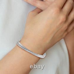 Avariah Sterling Silver Textured Bangle Made In Italy