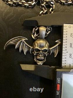 Avenged Sevenfold Death-bat & 5mm Chain 925 Sterling Silver Custom Made Pendant