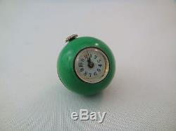 Awesome and Unique Swiss Enamel & Sterling Silver Ball Watch made by Juvenia
