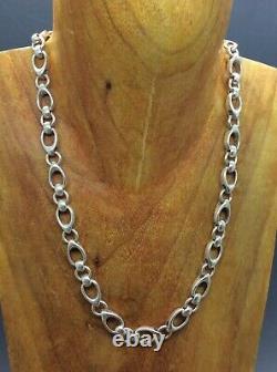 B. A. D. Signed Sterling Silver Wheat HEAVY Chain 65.5g 19