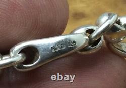 B. A. D. Signed Sterling Silver Wheat HEAVY Chain 65.5g 19