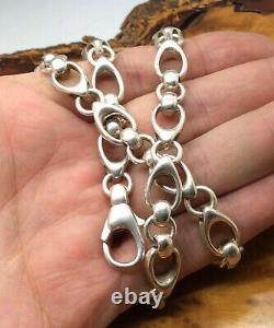 B. A. D. Signed Sterling Silver Wheat HEAVY Chain 65.5g 19