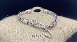 BA-Sterling Silver Foxtail Lapis Adjustable Toggle Bracelet-MADE IN INDONESIA