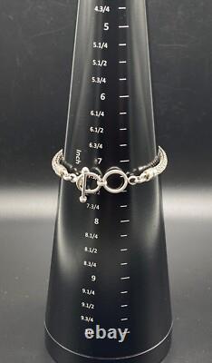 BA-Sterling Silver Foxtail Lapis Adjustable Toggle Bracelet-MADE IN INDONESIA
