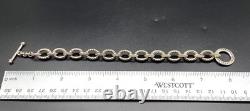 BA-Sterling Silver Oval Knobby Rope Textured Toggle Bracelet-MADE IN INDONESIA
