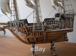 BIG Vintage Sterling Silver 925 Made in Spain Sailing Ship, Playen Brand, Stamp