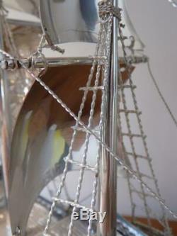 BIG Vintage Sterling Silver 925 Made in Spain Sailing Ship, Playen Brand, Stamp