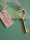 BN Tiffany & Co Sterling Silver Heart Key Pendant 2 1/2 Inches Made in Italy